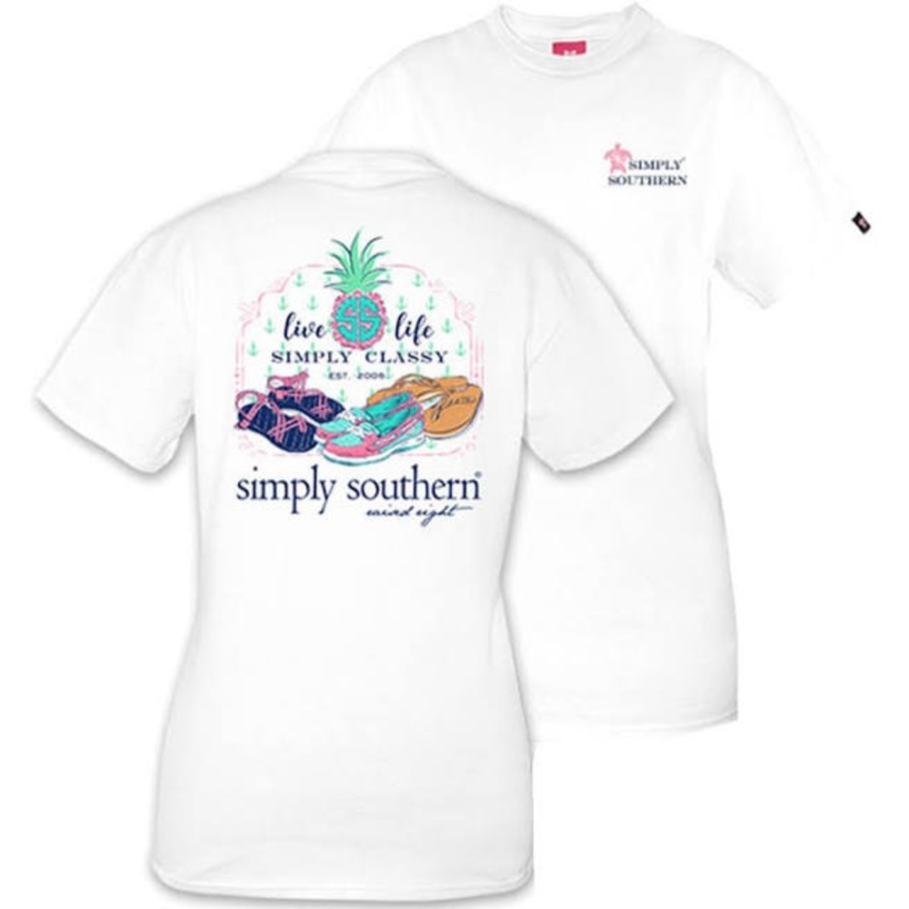 White Simply Southern T shirt